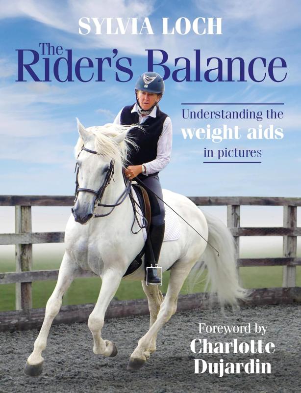 person riding a white horse with blue sky with white and blue text