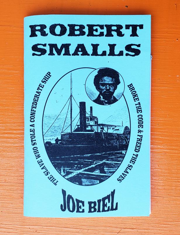 picture of a ship with an inset pic of Robert Smalls to the top right