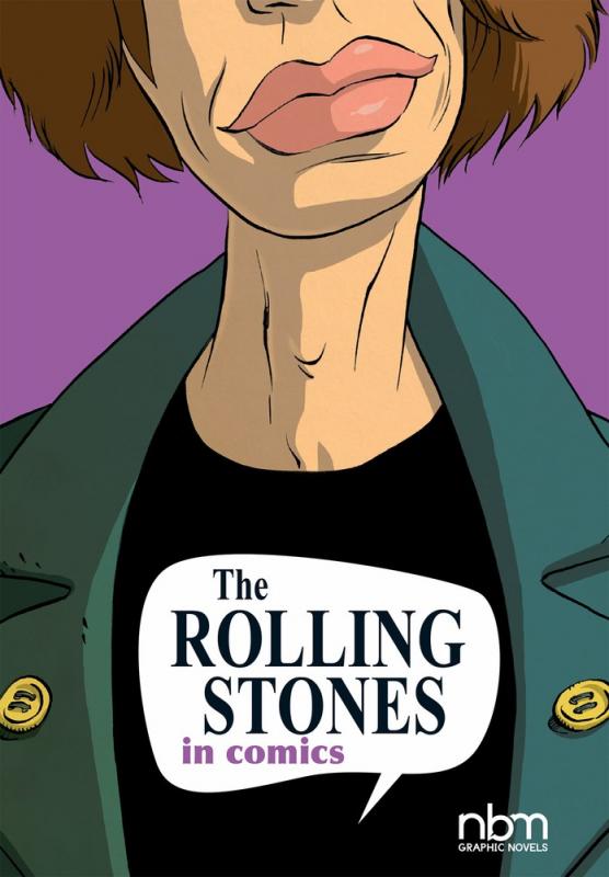 an illustration of a member of the rolling stones with the title in a speech bubble