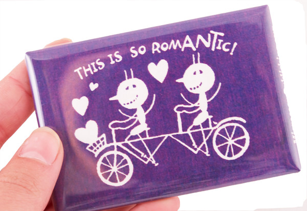 This is so Romantic Magnet white ink on purple background