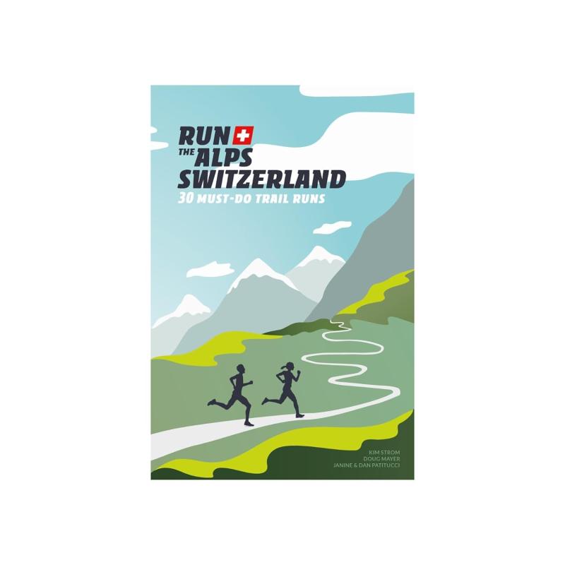 Book cover featuring simple illustration of two figures jogging in mountain scenery.