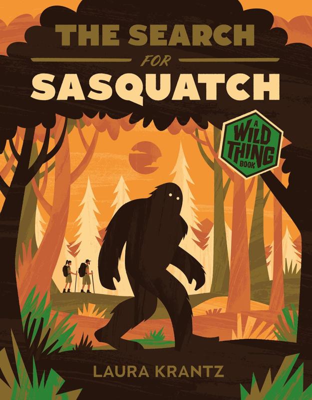an illustration of a sasquatch in a forest setting