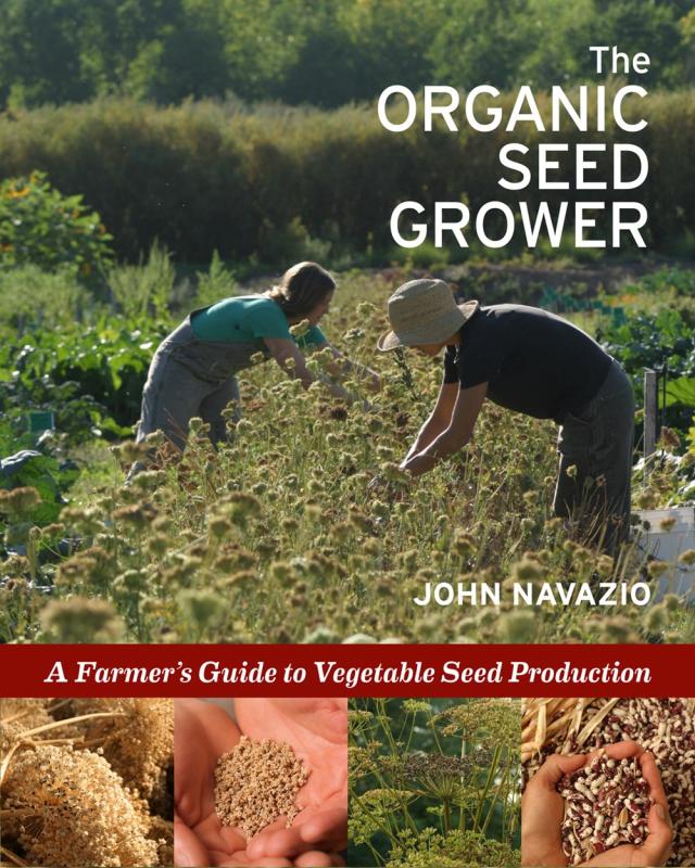 Cover featuring photo of farmers gathering seeds, with title in white text.