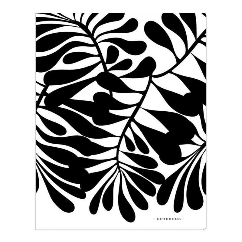 a leafy pattern in black and white
