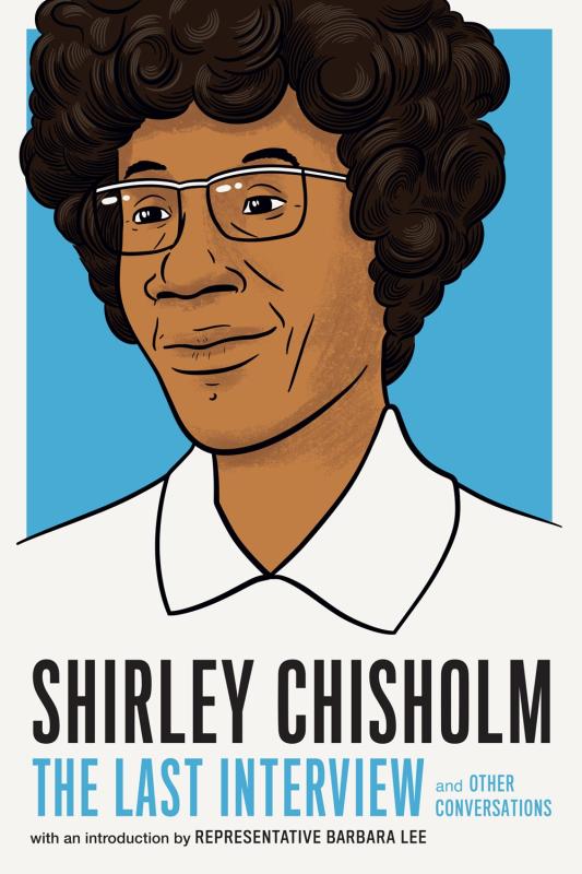 an illustration of shirley chisholm against a blue background