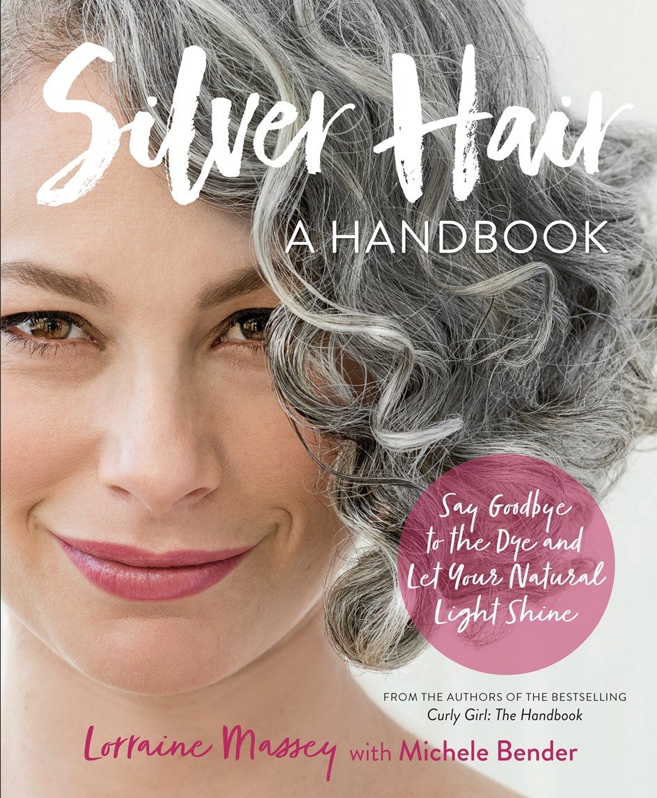close up of person with grey hair and bold white text