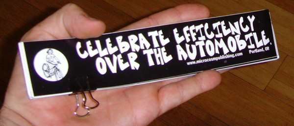 Sticker #075: Celebrate Efficiency over the Automobile