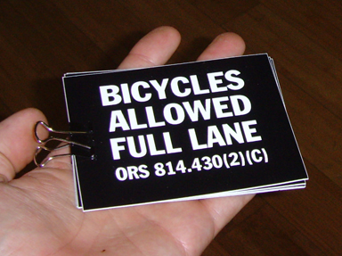 Sticker #184: Bicycles Allowed Full Lane (square)