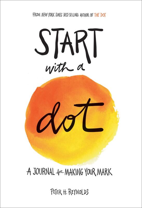 book's title superimposed on a large yellow and orange watercolor dot