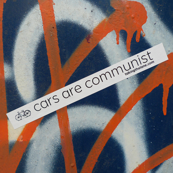 Cars are communist vinyl sticker