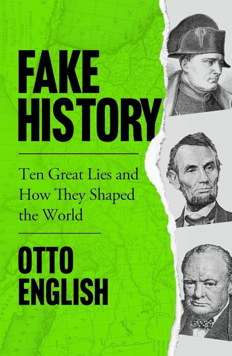 green cover with bold black text and collage of men from history