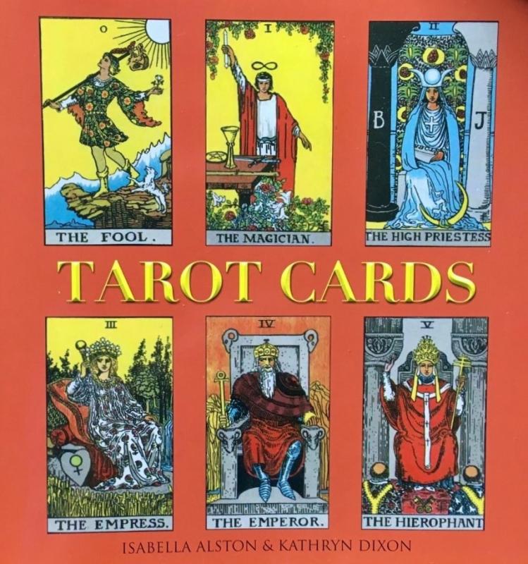 six cards from the Rider-Waite deck on the cover