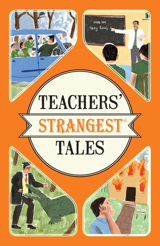 orange cover with collage of illustrated scenes from daily life with black and orange text