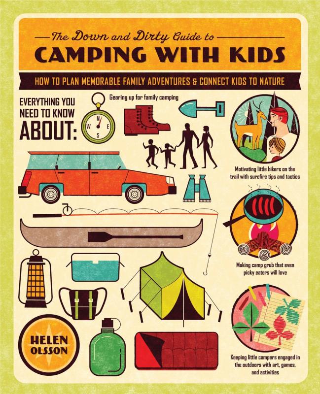 A variety of camping illustrations.