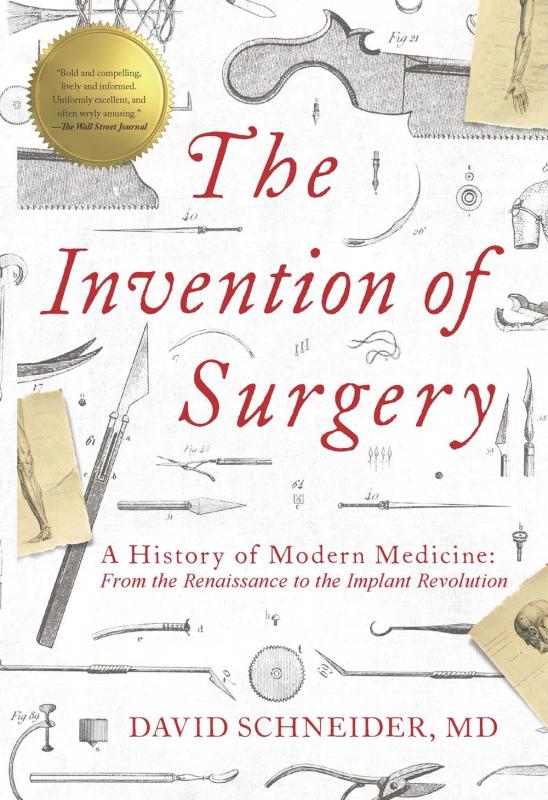 White cover with red text and images of various surgical implements scattered across the cover.