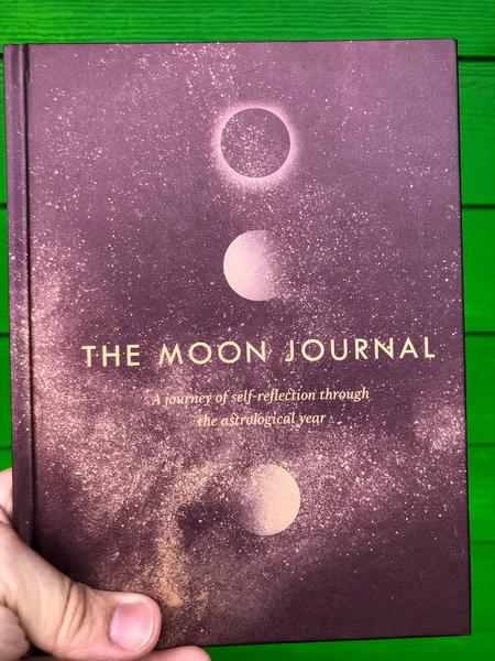 illustrations of different phases of the moon are lined up vertically on the purple cover, the title across the center of the cover.