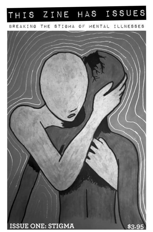 a silhouetted figure hugging another silhouetted figure with a cracked-open head