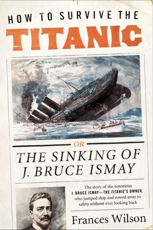 an olde time newspaper headline with images of a sinking ship and a moustached man