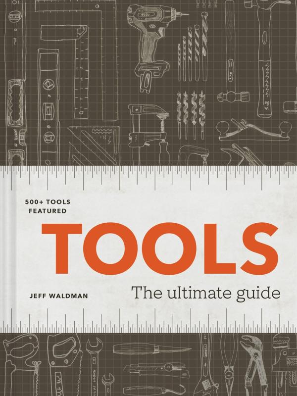 grey cover with illustrations of various tools with bold orange text