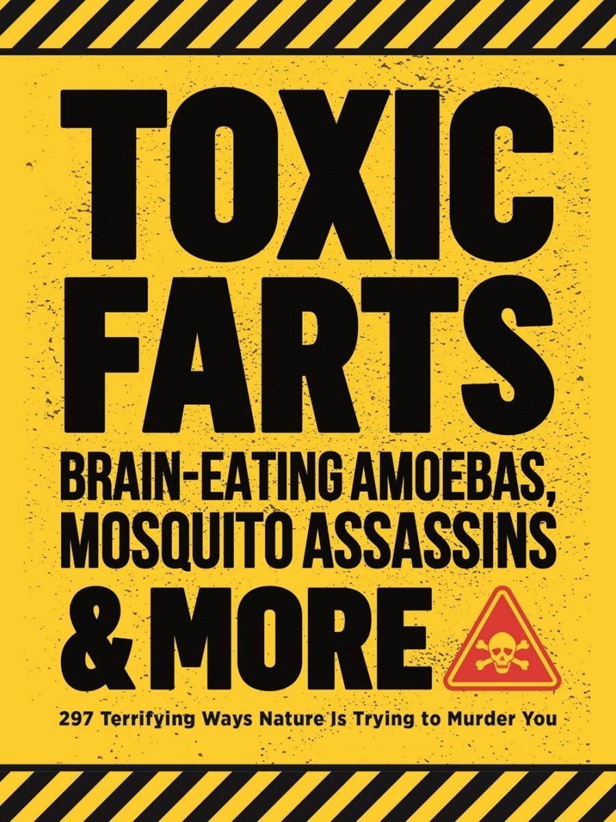 yellow cover with bold black text with hazard symbols 