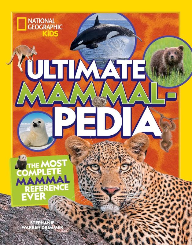 red cover with yellow border and white text with collage of various animals