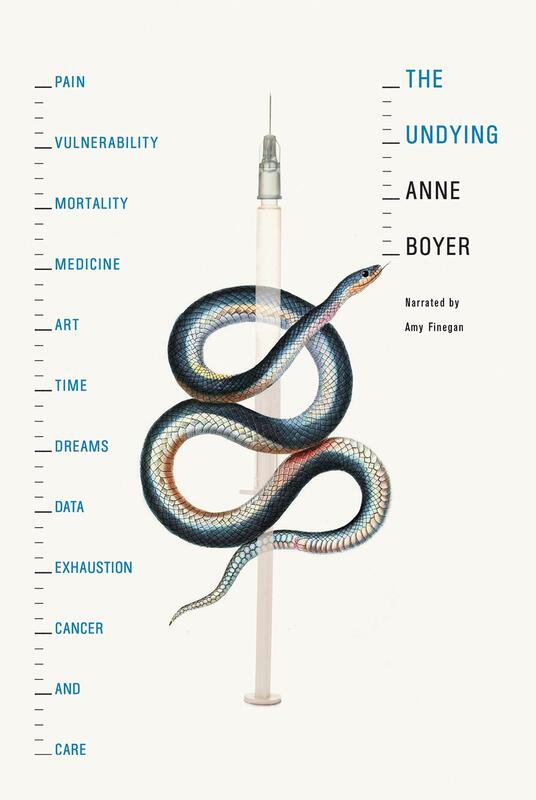 A snake twisted around a needle and syringe, a twisted version of the medical symbol.