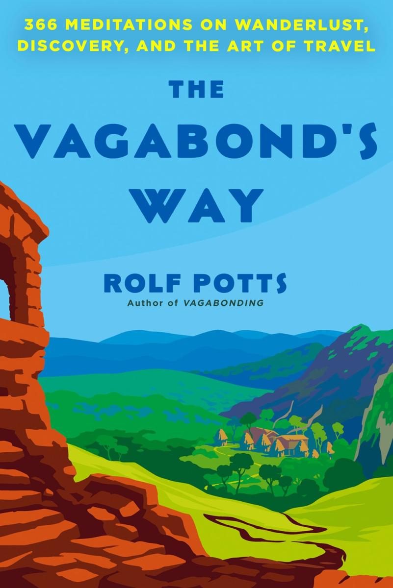 illustrations of the country side with blue cover and blue text