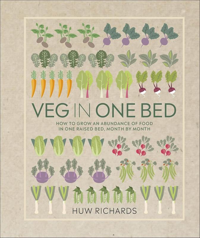 beige cover with collage of illustrated veggies