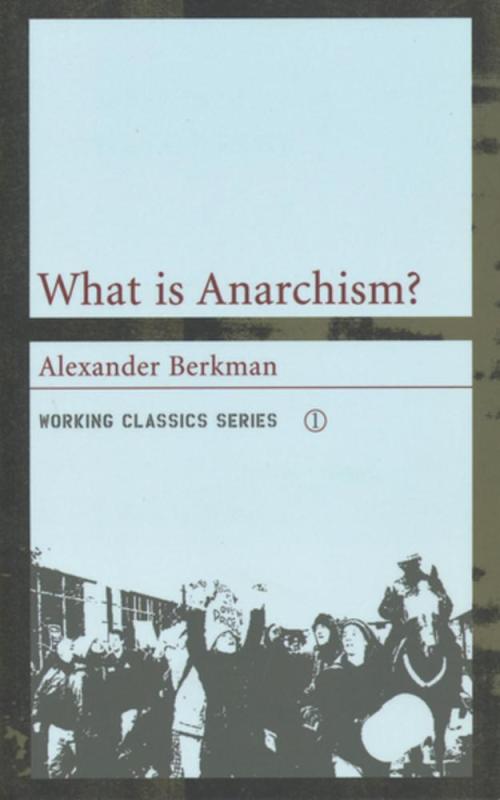 Light blue book cover featuring red title text and high contrast photo of anarchist protesters.  