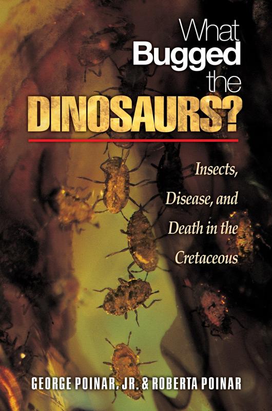 close up of ancient insects with white and yellow text