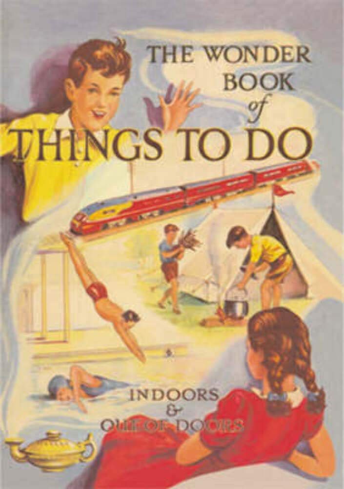 grey cover with illustration of kids playing with brown text