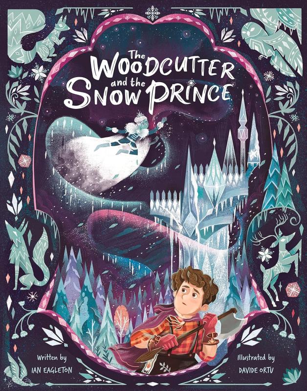 purple cover with illustration of boy running from a spirit in the snow